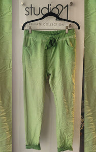 מכנס שרוך ירוק ווש